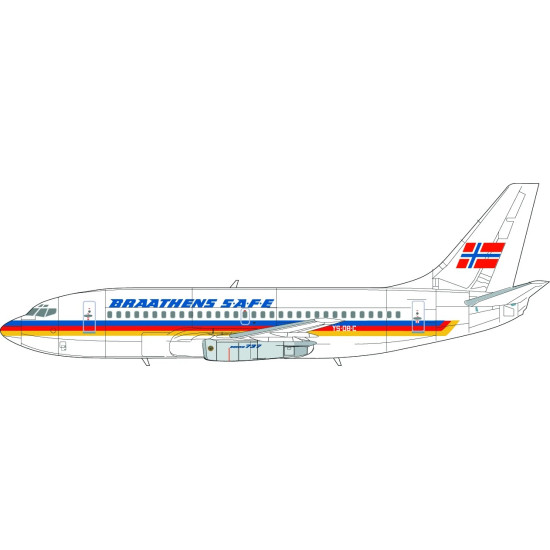 Lima November Decals 144-528 1/144 Braathens Safe B737-200s Ln-suz And Ys-08-c