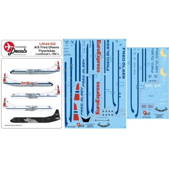 Lima November Decals 144-532 1/144 Fred Olsen Lockheed L-188 Electra