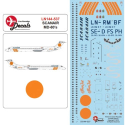 Lima November Decals 144-537 1/144 Scanair Md80s With The Famous Cartoons