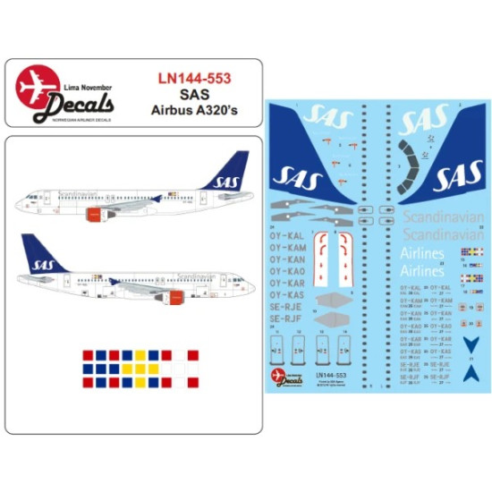Lima November Decals 144-553 1/144 SAS Airbus A320s
