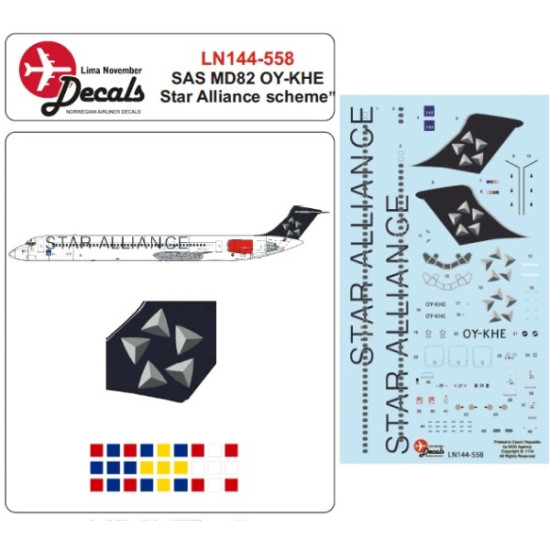 Lima November Decals 144-558 1/144 Sas Md82 Oy-khe In Star Alliance Cs