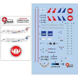 Lima November Decals 144-570 1/144 Cimber Including Flying For Sas Canadair Crj200