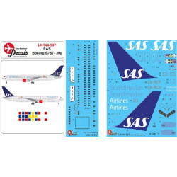 Lima November Decals 144-597 1/144 Sas Boeing B767-300 In The Current Cs