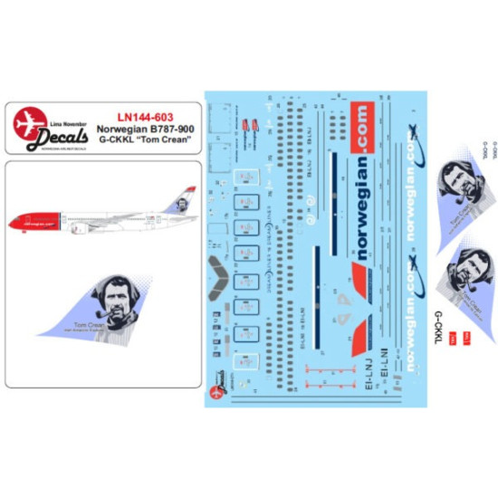 Lima November Decals 144-603 1/144 Norwegian B787-900 G-ckkl Tom Crean