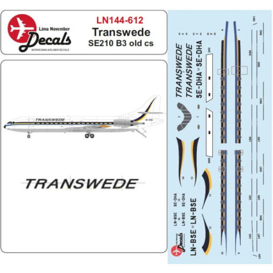 Lima November Decals 144-612 1/144 Transwede Old Cs Se210 10b3