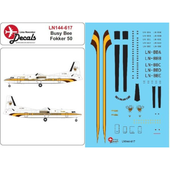 Lima November Decals 144-617 1/144 Busy Bee Fokker 50