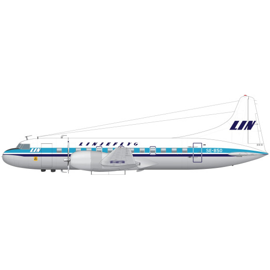 Lima November Decals 144-620 1/144 Linjeflyg Convair Cv440