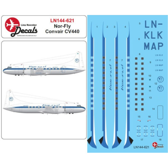 Lima November Decals 144-621 1/144 Nor-fly Convair Cv440