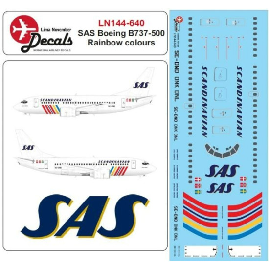 Lima November Decals 144-640 1/144 Sas B737-500 In Rainbow Colours
