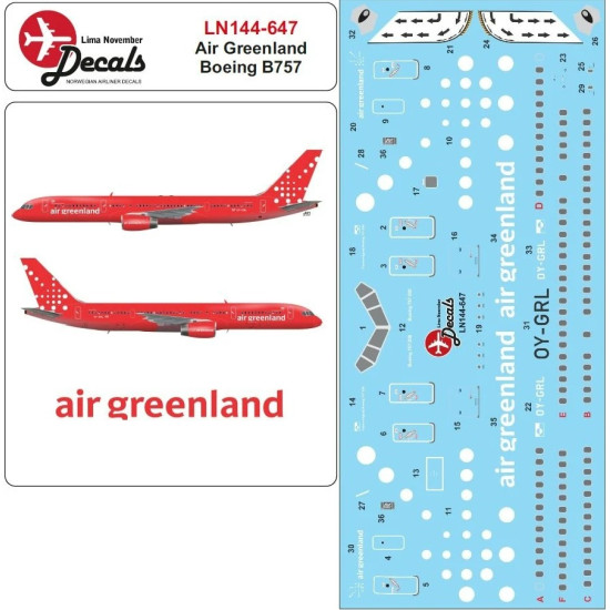 Lima November Decals 144-647 1/144 Air Greenland B757