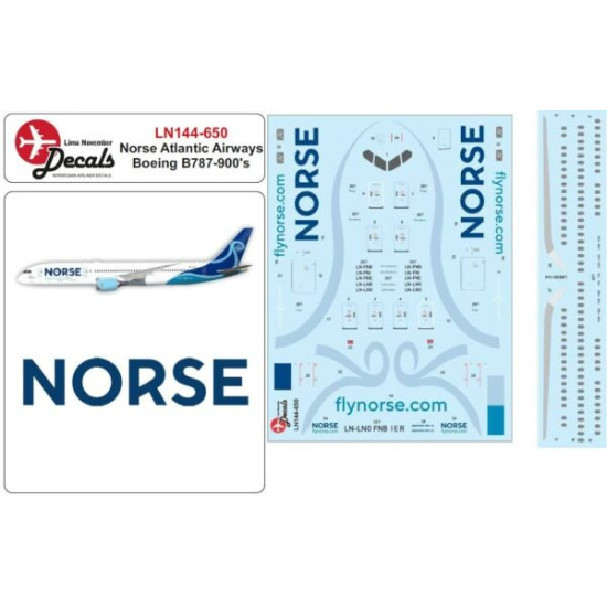 Lima November Decals 144-650 1/144 Norse B787-900