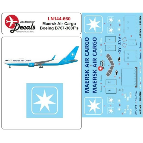 Lima November Decals 144-660 1/144 Maersk Air Cargo B767-300f