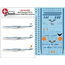 Lima November Decals 144-662 1/144 Sas Dc-8-30/50 Last Scheme