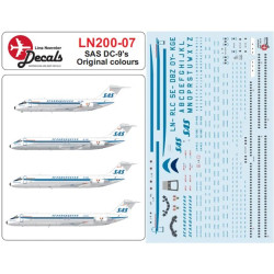 Lima November Decals 200-07 1/200 Sas Dc-9s Old Colours