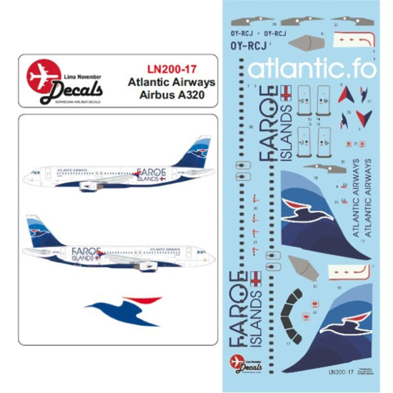 Lima November Decals 200-17 1/200 Atlantic Airways Airbus A320