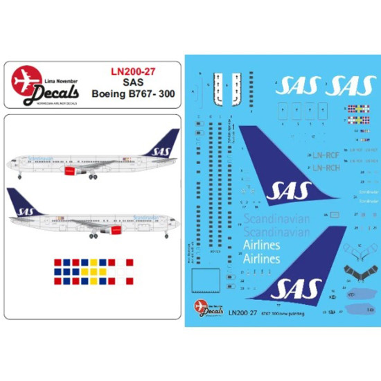 Lima November Decals 200-27 1/200 Sas B767-300 In The Current Cs
