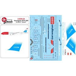 Lima November Decals 200-28 1/200 Norwegian B787-900 G-cklz With Unicef