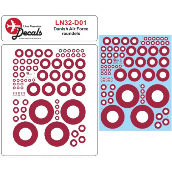 Lima November Decals 32-d01 1/32 Royal Danish Air Force Roundels