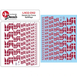Lima November Decals 32-d02 1/32 Royal Danish Air Force Splitflags