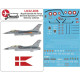 Lima November Decals 32-d06 1/32 Rdaf F-16 In Early Colors 1980-2002