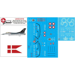 Lima November Decals 32-d10 1/32 Royal Danish Air Force F-16a H.k.h.50 Years