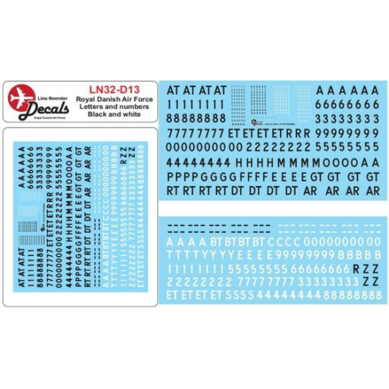 Lima November Decals 32-d13 1/32 Royal Danish Air Force Numbers And Letters