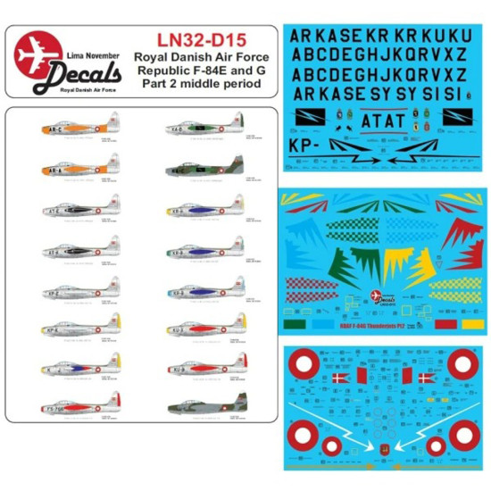 Lima November Decals 32-d15 1/32 Royal Danish Air Force F-84e/G Middle Period