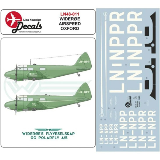 Lima November Decals 48-11 1/48 Wideroe Oxford