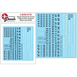 Lima November Decals 48-d18 1/48 Royal Danish Air Numbers And Letters