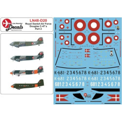 Lima November Decals 48-d20 1/48 Royal Danish Air C-47 Part 2