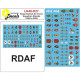 Lima November Decals 48-d27 1/48 Rdaf Squadron Shields