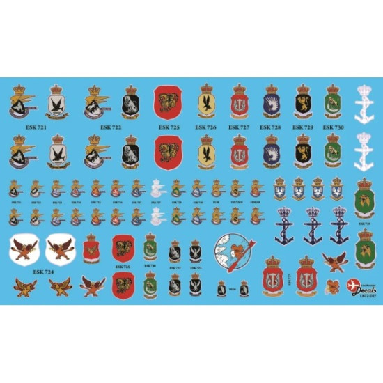 Lima November Decals 48-d27 1/48 Rdaf Squadron Shields