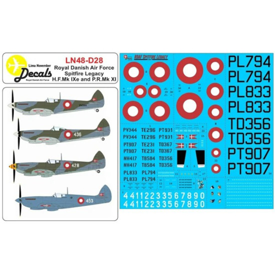Lima November Decals 48-d28 1/48 Rdaf Spitfire Legacy All Schemes