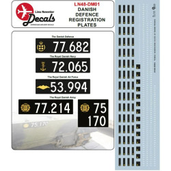 Lima November Decals 48-dm01 1/48 Danish Military Numberplates