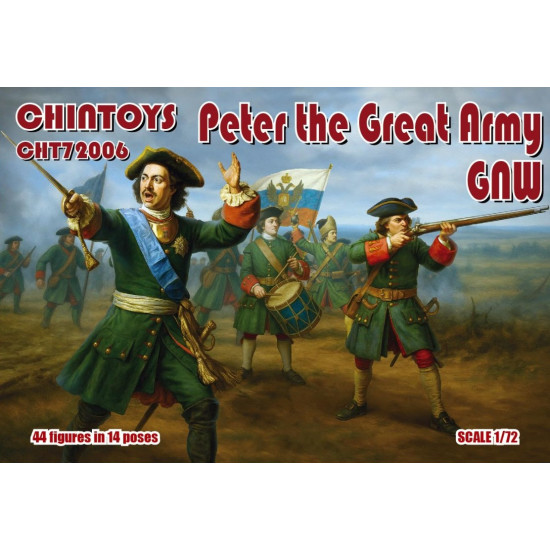 Chintoys Cht72006 1/72 Peter The Great Army 44 Figures 14 Poses