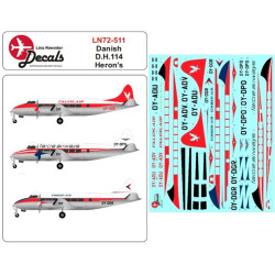 Lima November Decals 72-511 1/72 Dh 114 Heron Falck Air Faroe Airways Cimber Air