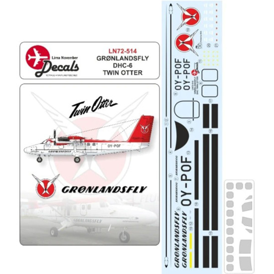 Lima November Decals 72-515 1/72 Greenlandair Dhc-6 Old Cs Includes Windows Masks