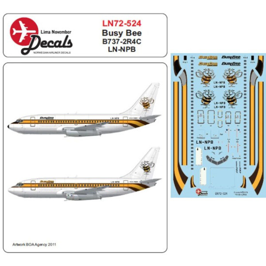 Lima November Decals 72-524 1/72 Busy Bee B737-200