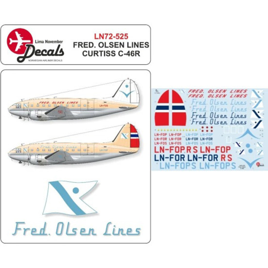 Lima November Decals 72-525 1/72 Fred Olsen Old And New Scheme For C-46 Includes Masks