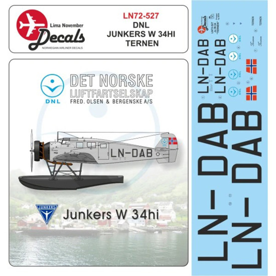 Lima November Decals 72-527 1/72 Dnl Junkers 34w Includes Window Masks