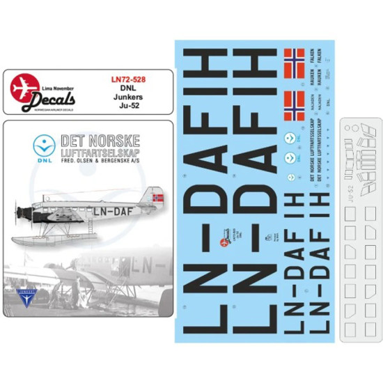 Lima November Decals 72-528 1/72 Dnl Junkers 52 Includes Window Masks For Revell