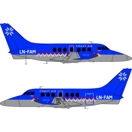 Lima November Decals 72-533 1/72 Coast Air Bae 31 Jetstream Last Schemes Incl Masks