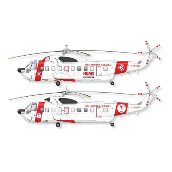 Lima November Decals 72-543 1/72 Helikopter Service Sikorsky S-61n Later Cs Including Masks