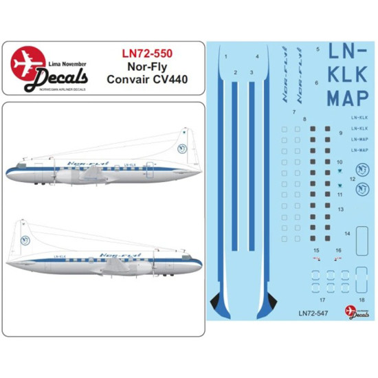 Lima November Decals 72-550 1/72 Nor-fly Convair Cv440