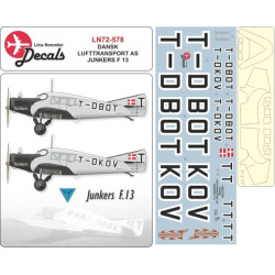 Lima November Decals 72-578 1/72 Dansk Lufttransport Junkers F.13 With Masks
