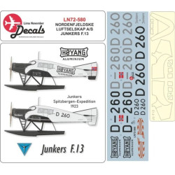 Lima November Decals 72-580 1/72 Nordenfjeldske Luftselskab Junkers F.13 With Masks