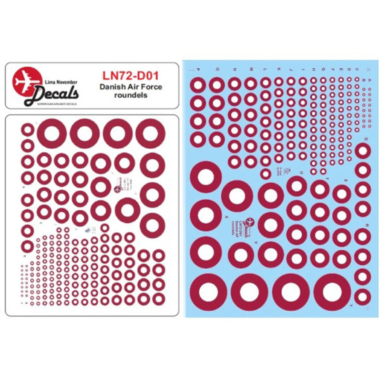 Lima November Decals 72-d01 1/72 Royal Danish Air Force Roundels