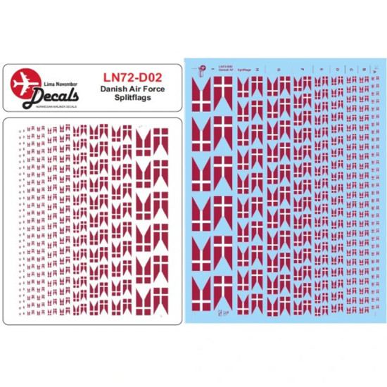 Lima November Decals 72-d02 1/72 Royal Danish Air Force Splitflags