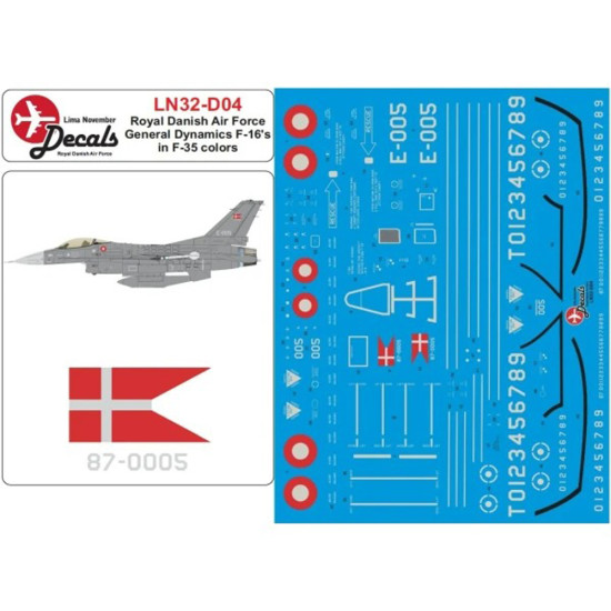 Lima November Decals 72-d04 1/72 Royal Danish Air Force F-16 In F-35 Colors