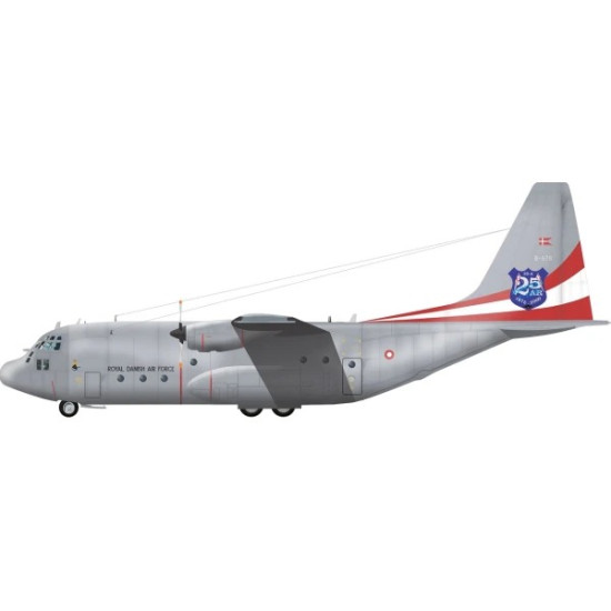 Lima November Decals 72-d17 1/72 Royal Danish Air C-130h With 25 Years Tail